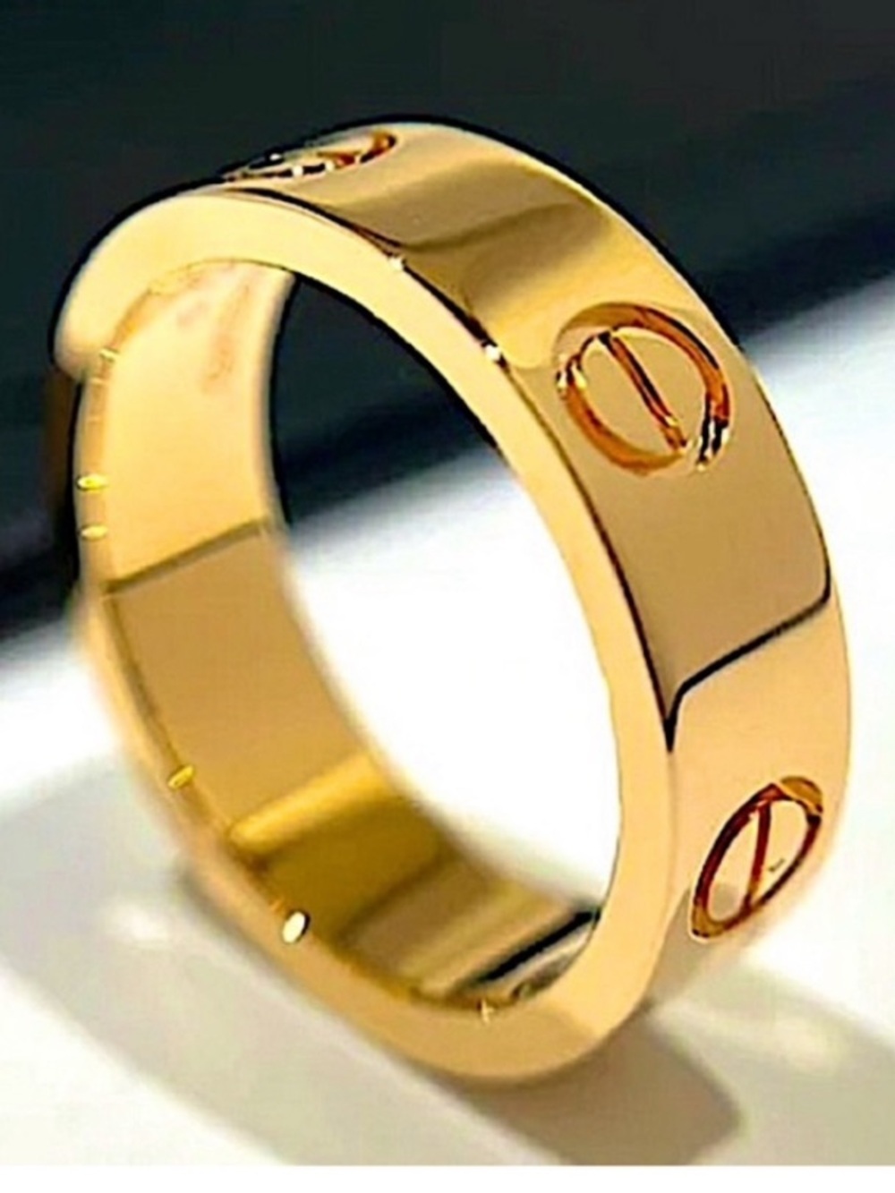 Stainless Steel Gold Wide Band Ring